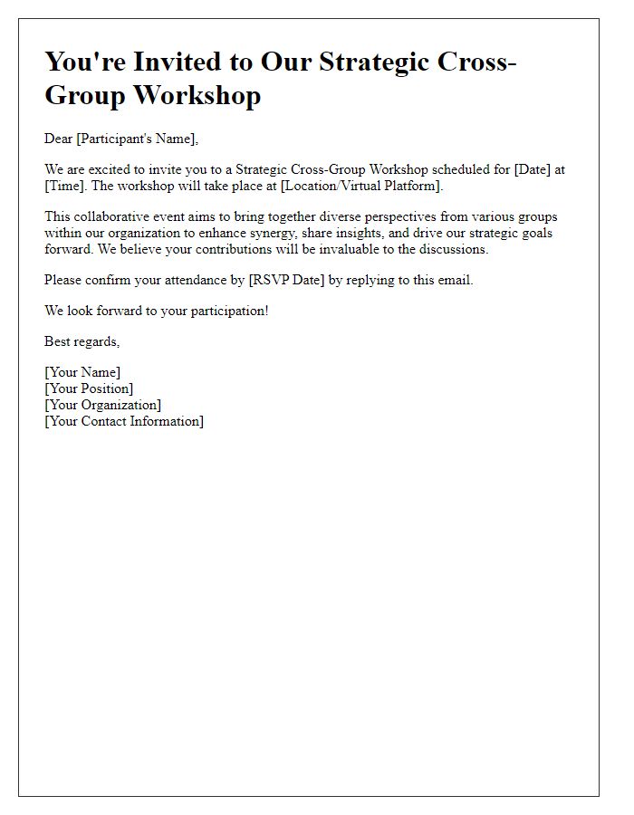 Letter template of strategic cross-group workshop invite