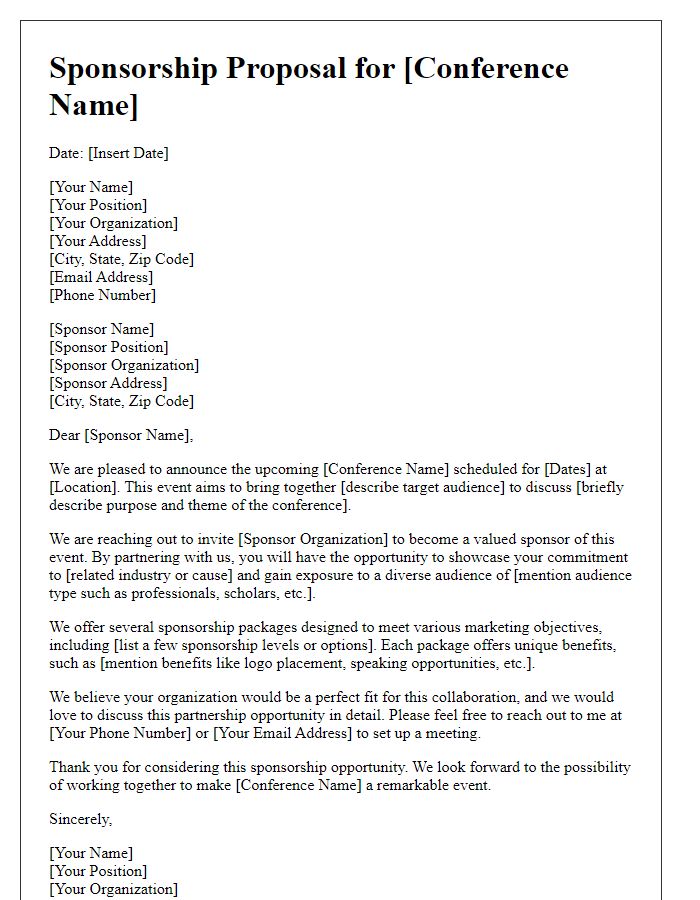 Letter template of sponsorship proposal for conference