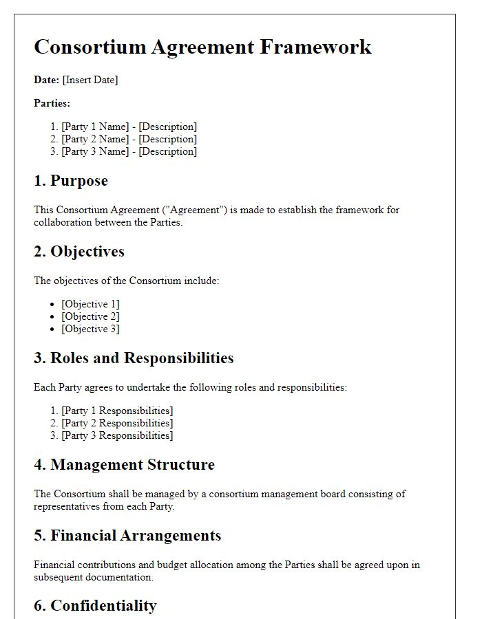 Letter template of consortium agreement framework