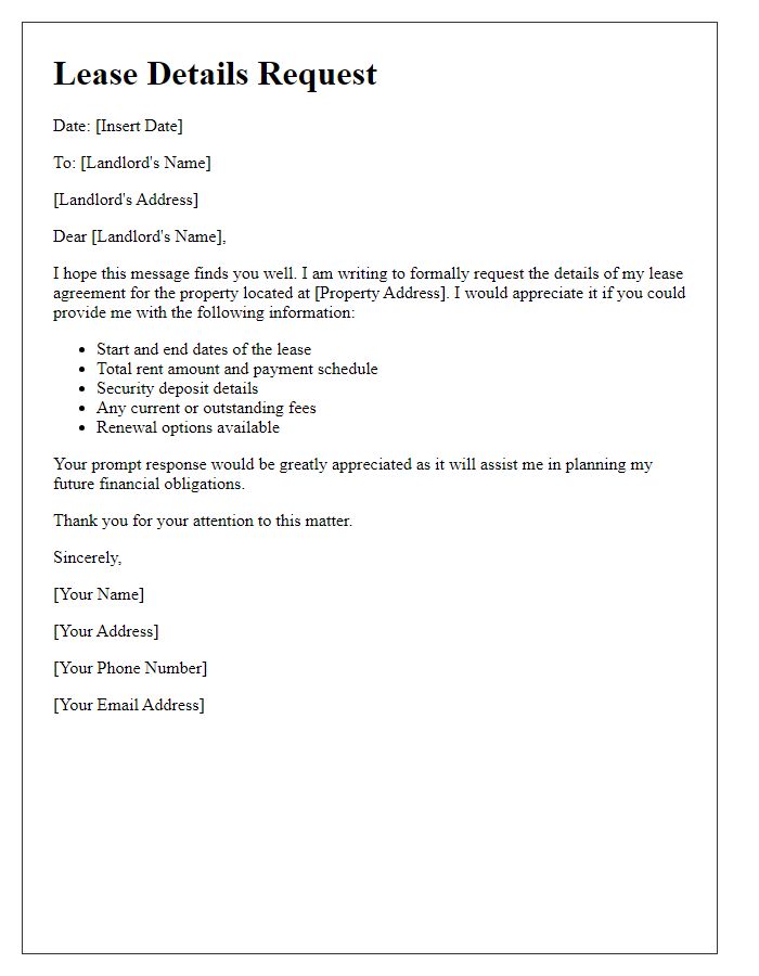 Letter template of lease details request