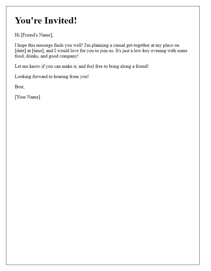 Letter template of casual event invitation inquiry