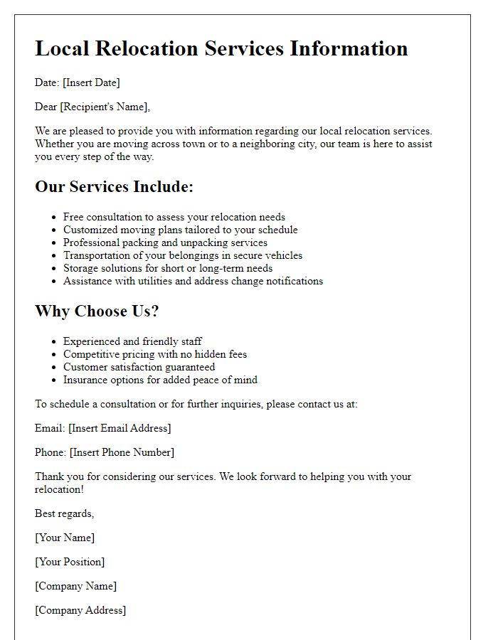 Letter template of local relocation services information