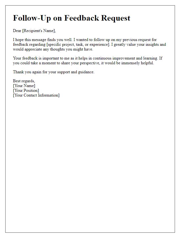 Letter template of follow-up for positive feedback request