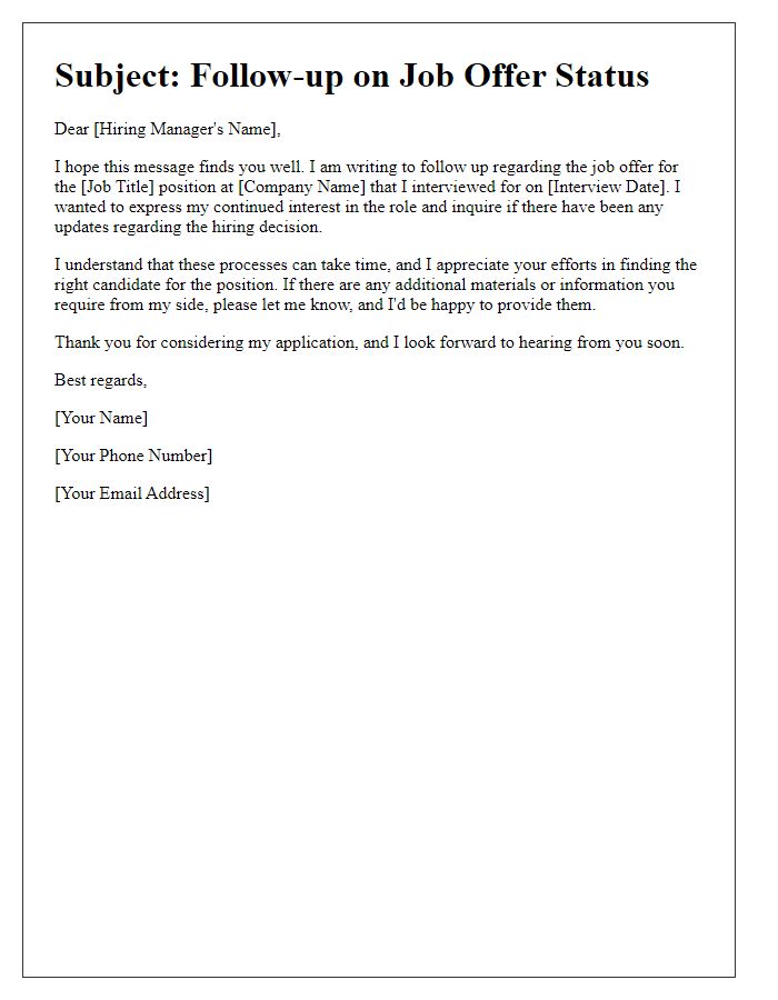 Letter template of communication for delayed job offer response