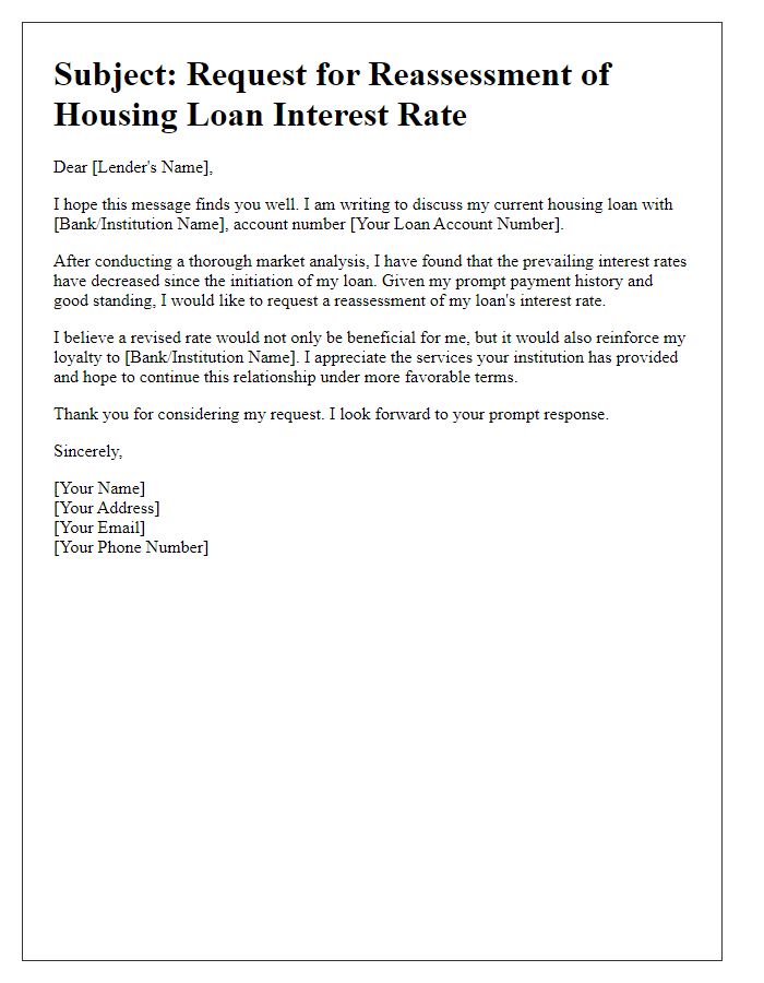 Letter template of negotiation for better housing loan interest rates