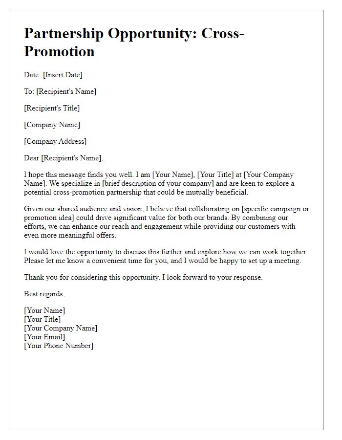 Letter template of cross-promotion partnership opportunity