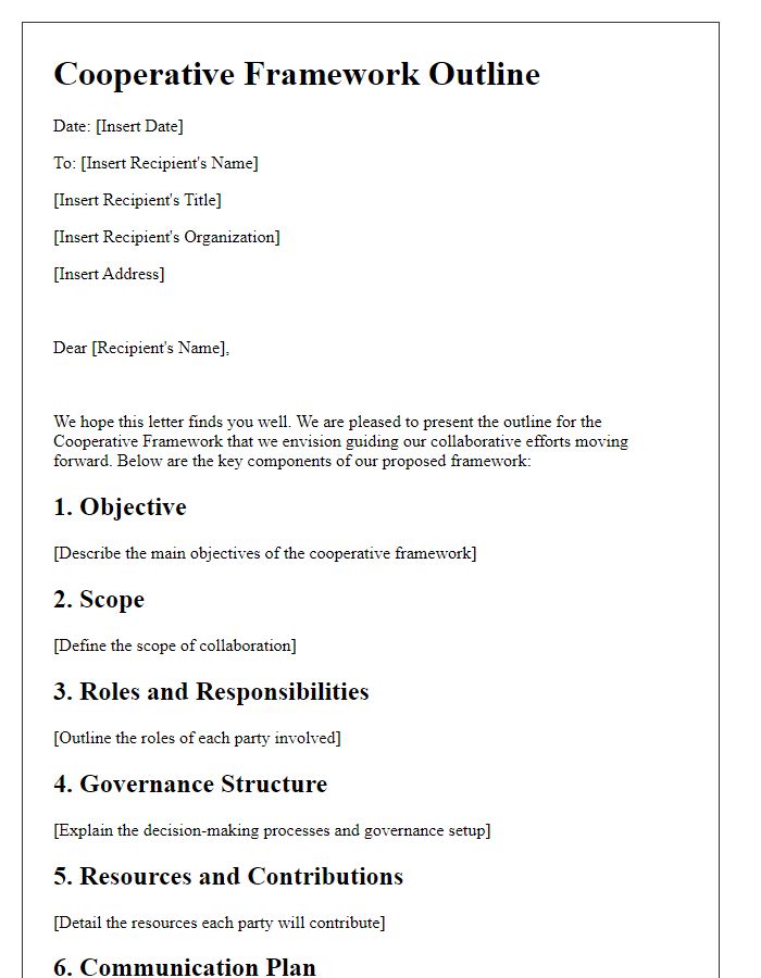 Letter template of Cooperative Framework Outline