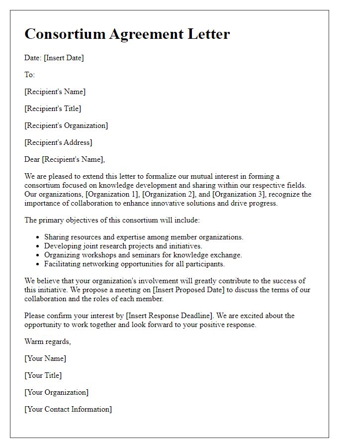 Letter template of consortium for mutual knowledge development