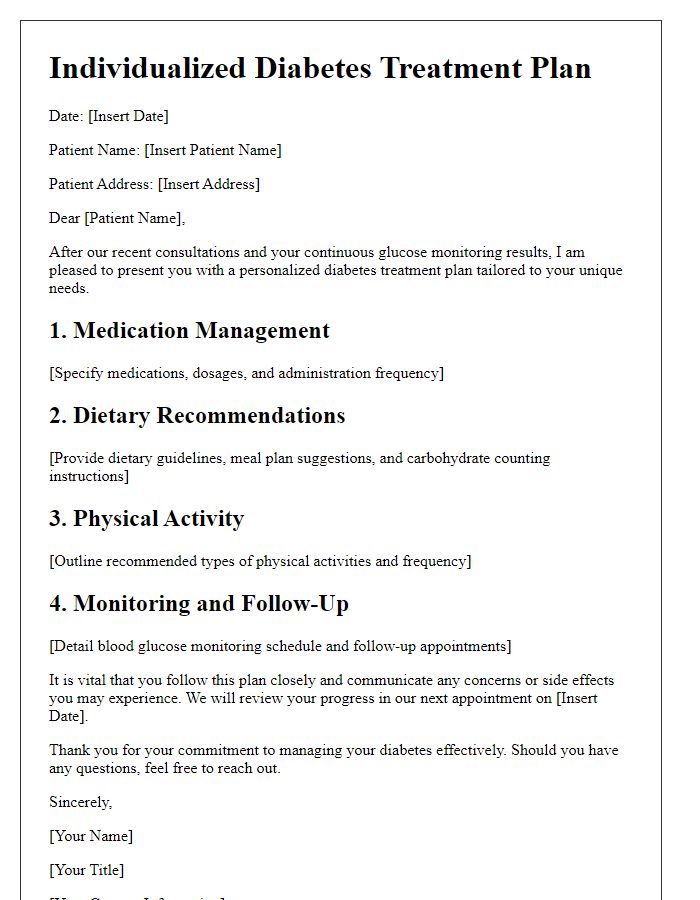 Letter template of individualized diabetes treatment approach.