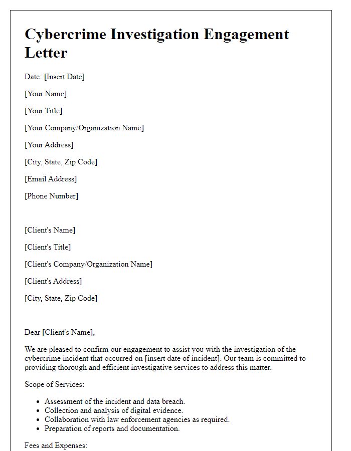 Letter template of Cybercrime Investigation Engagement