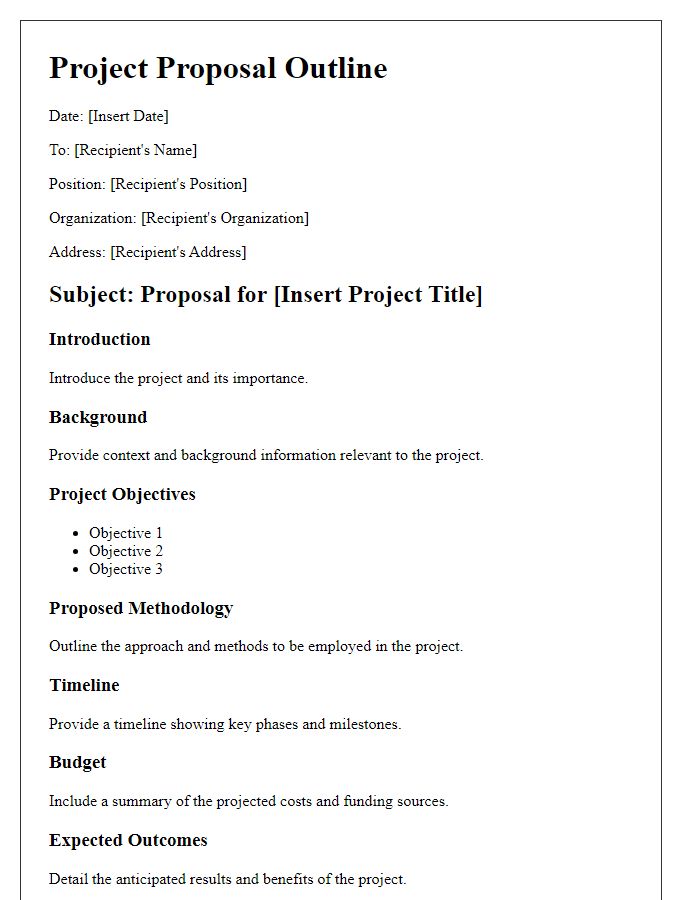 Letter template of project proposal outline