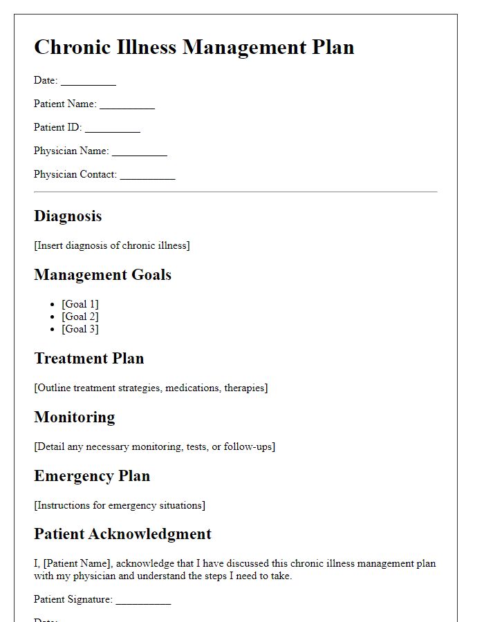 Letter template of chronic illness management for personal health record documentation