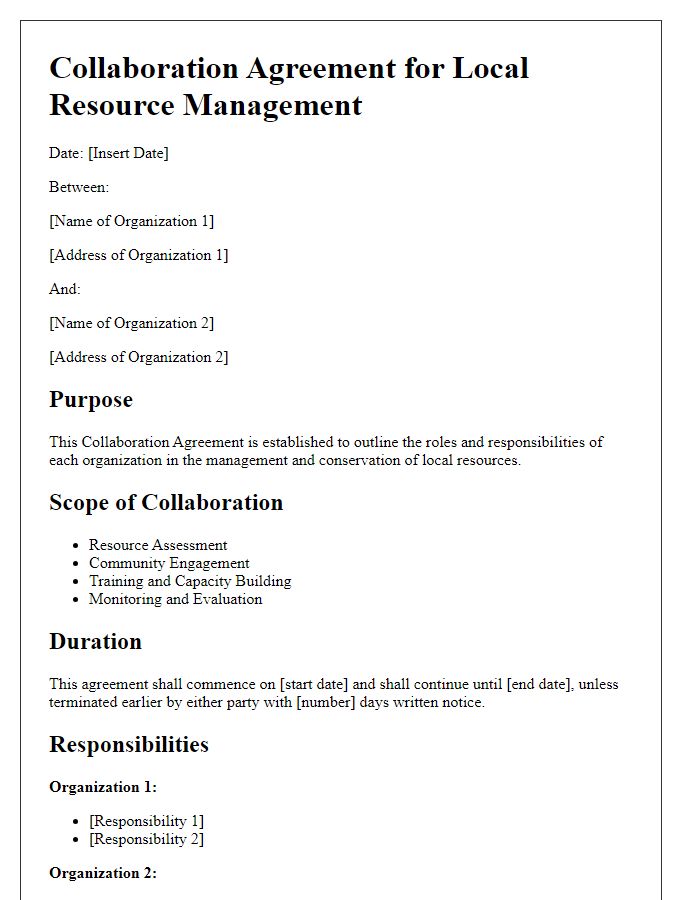 Letter template of Collaboration Agreement for Local Resource Management