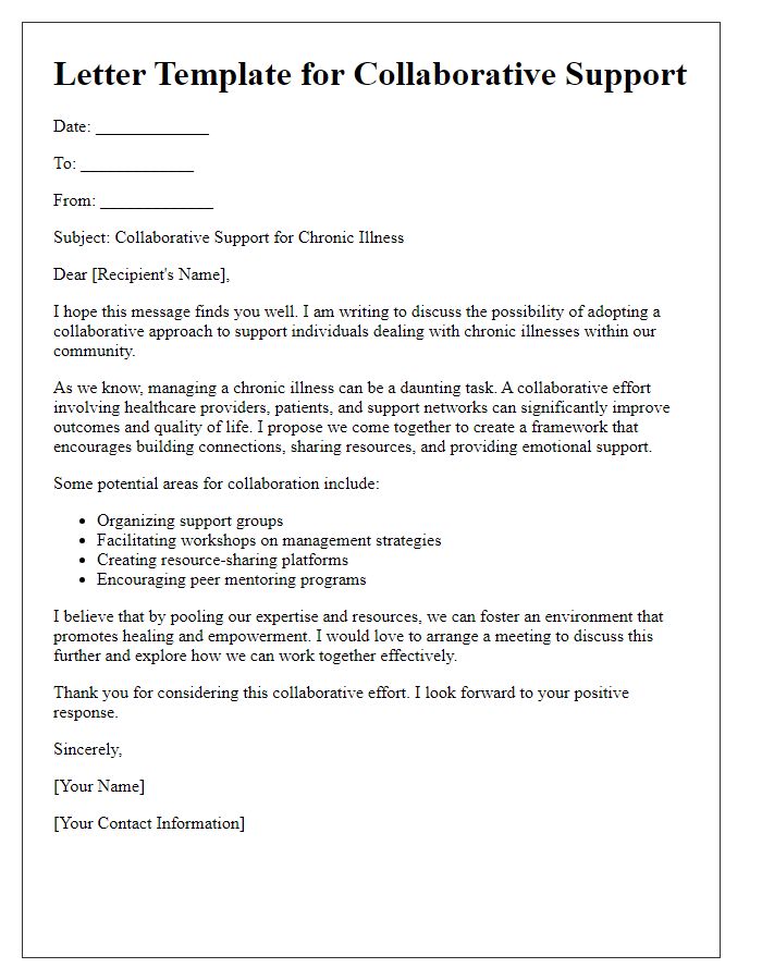 Letter template of collaborative approach to chronic illness support.