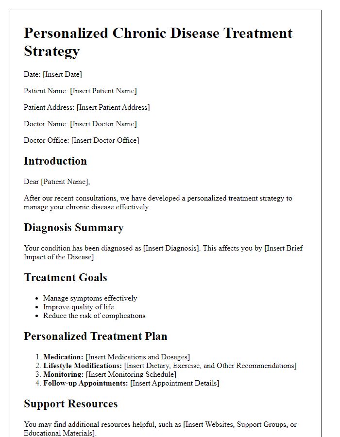 Letter template of personalized chronic disease treatment strategy.