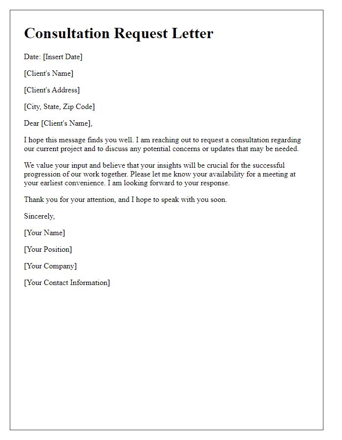 Letter template of contractor client consultation request