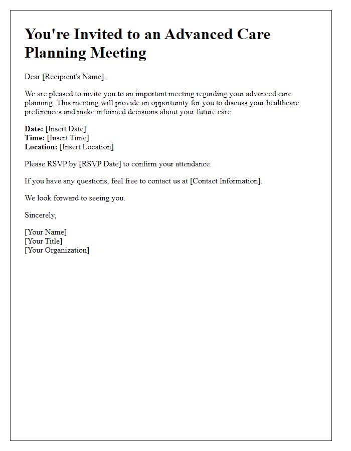 Letter template of advanced care planning meeting invitation