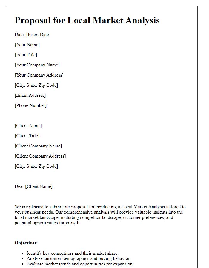 Letter template of Proposal for Local Market Analysis