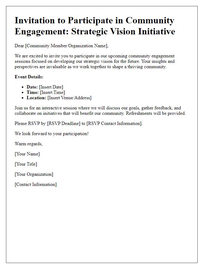 Letter template of strategic vision invitation for community engagement