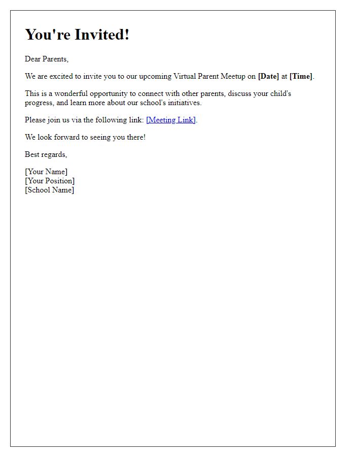 Letter template of invitation for virtual parent meetups