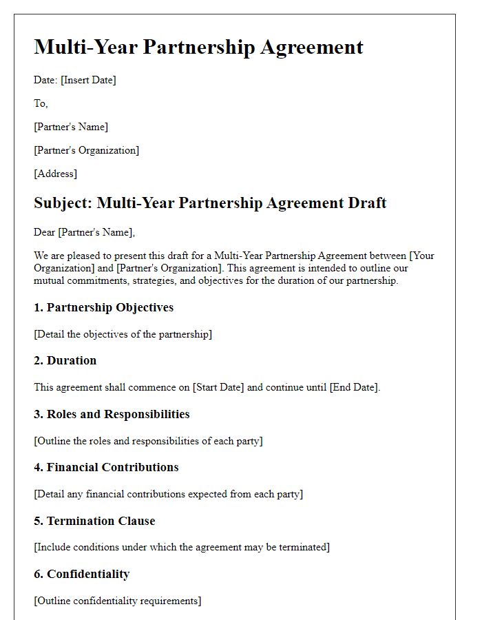 Letter template of Multi-Year Partnership Agreement Draft