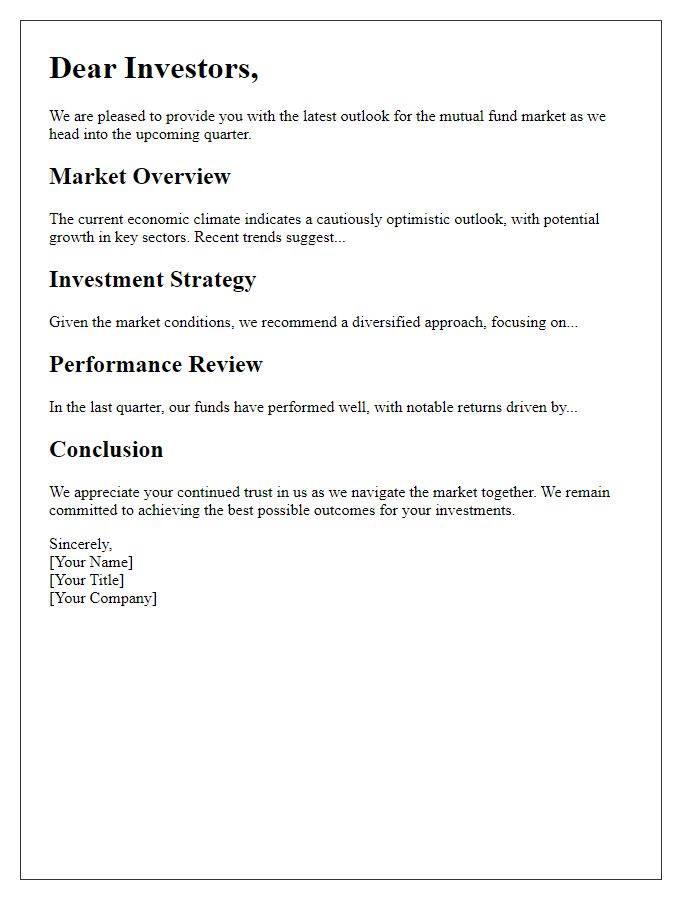 Letter template of mutual fund market outlook