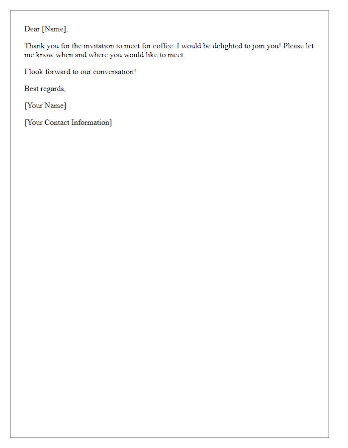 Letter template of acceptance for a casual coffee meeting