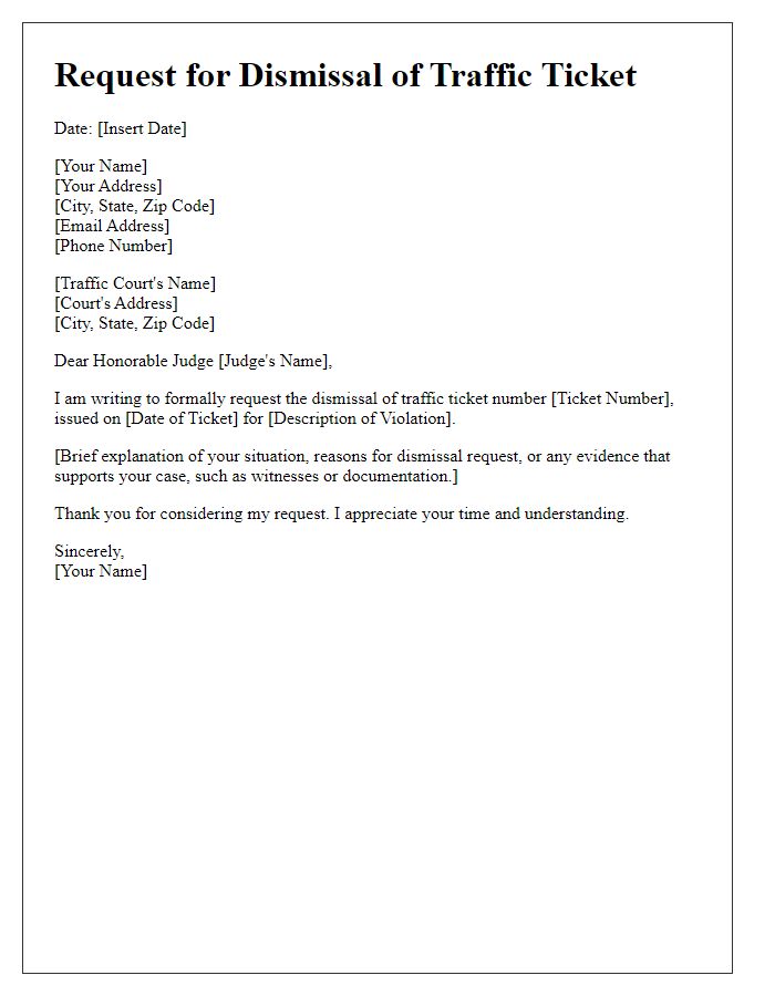 Letter Template For Contesting Traffic Violation Ticket Free Samples 
