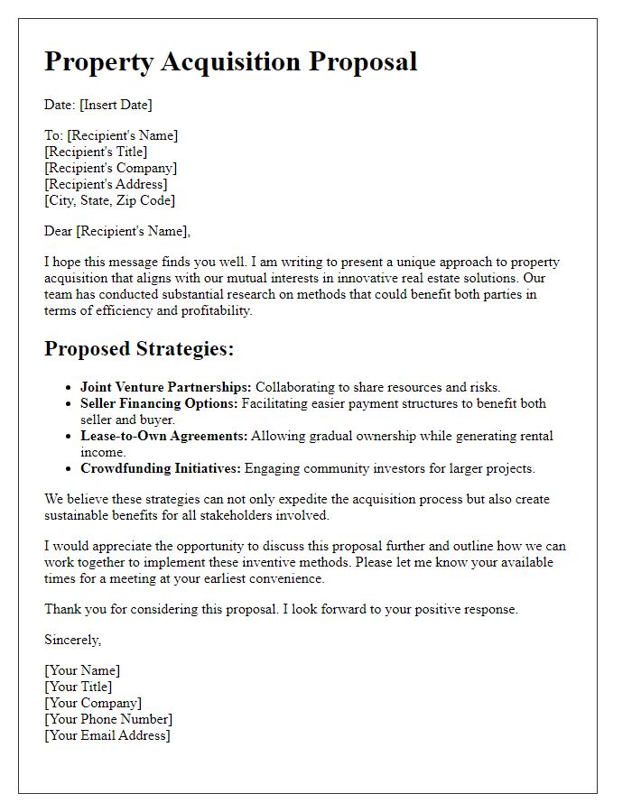 Letter template of inventive property acquisition methods.