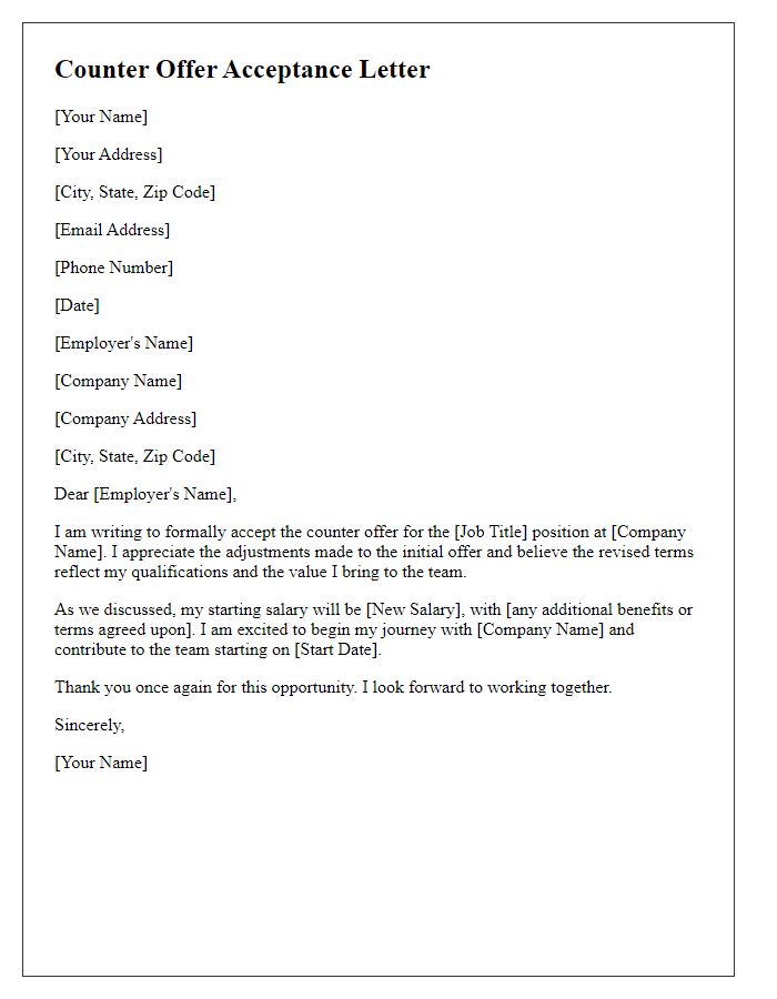 Letter template of counter offer acceptance