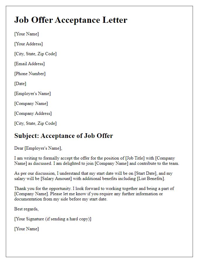 Letter template of expedited expatriate job offer acceptance