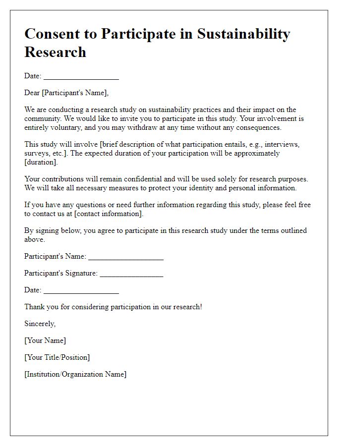 Letter template of consent for participation in sustainability research