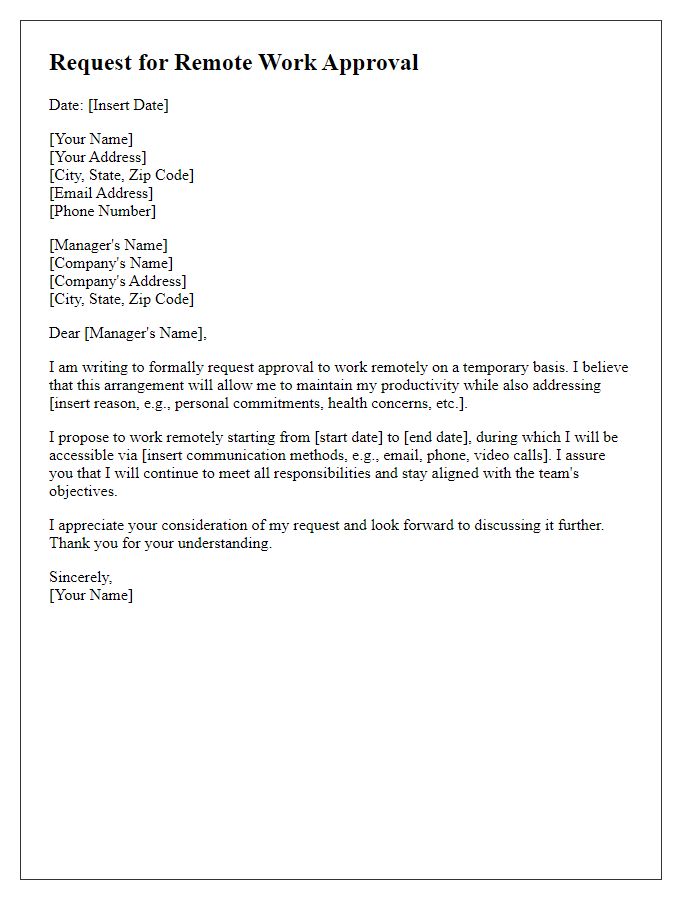 Letter template of request for remote work approval