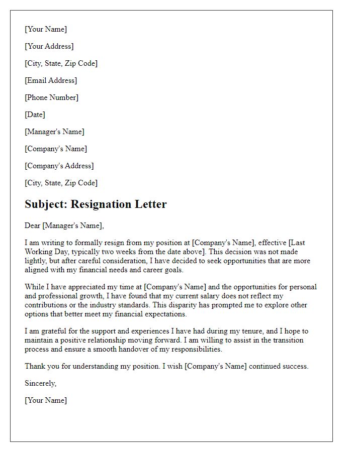 Letter template of resignation linked to below-market wages.