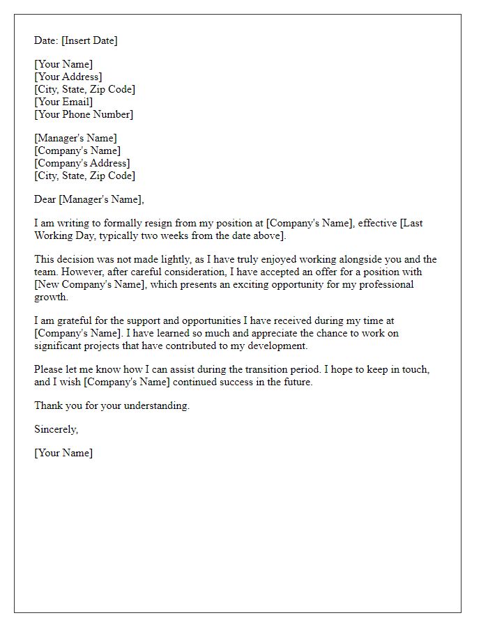 Letter template of resignation influenced by a superior job offer from the competition