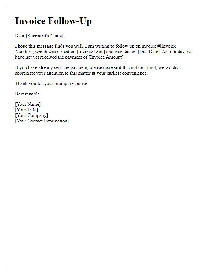 Letter template of invoice follow-up