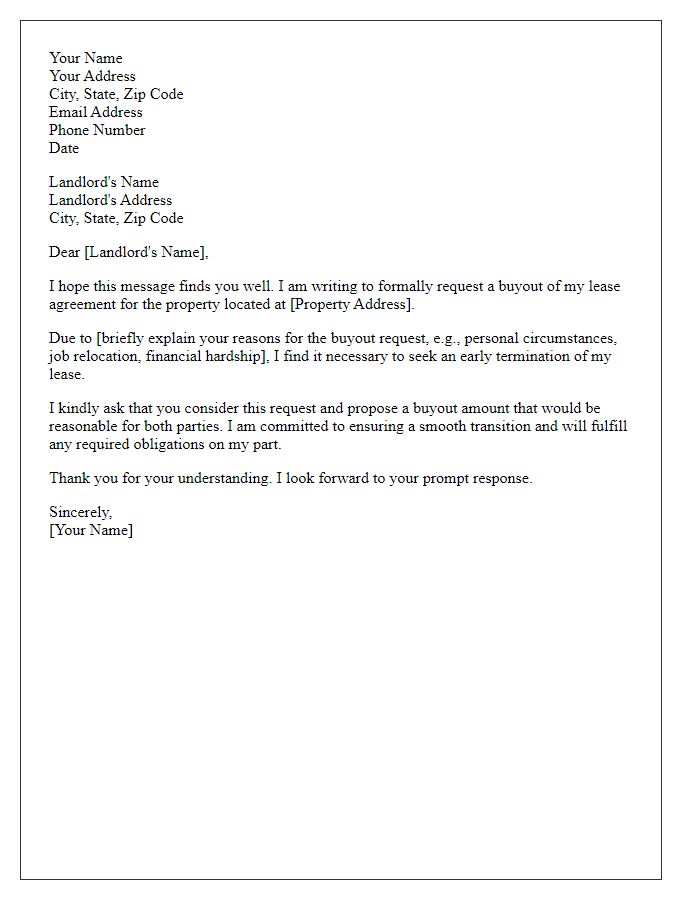 Letter template of formal lease buyout request