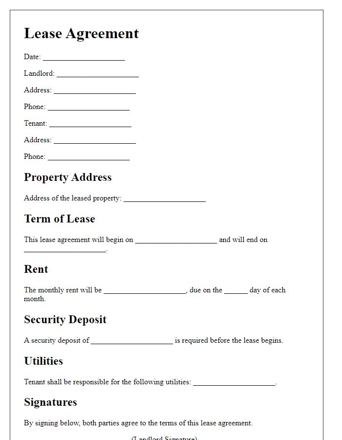 Letter template of agreement for out-of-town tenant lease