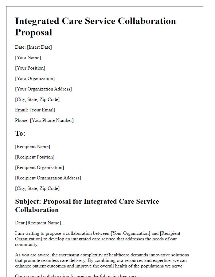 Letter template of integrated care service collaboration proposal.