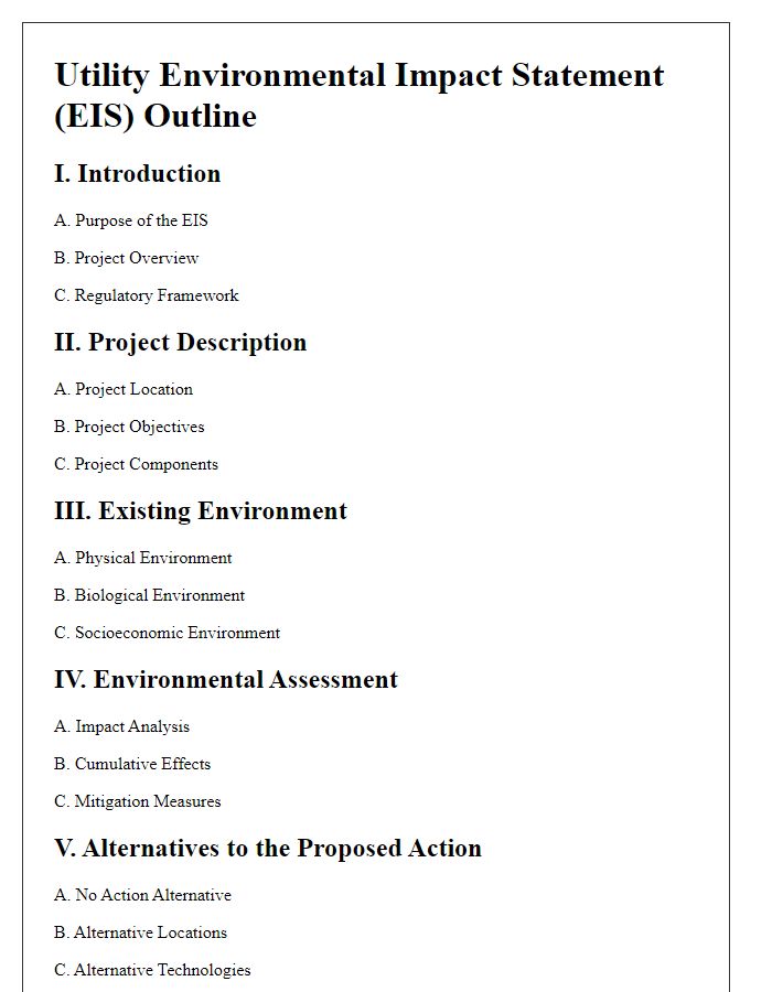 Letter template of utility environmental impact statement outline