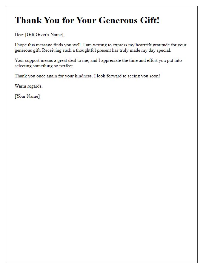 Letter template of acknowledgment for your first-time gift