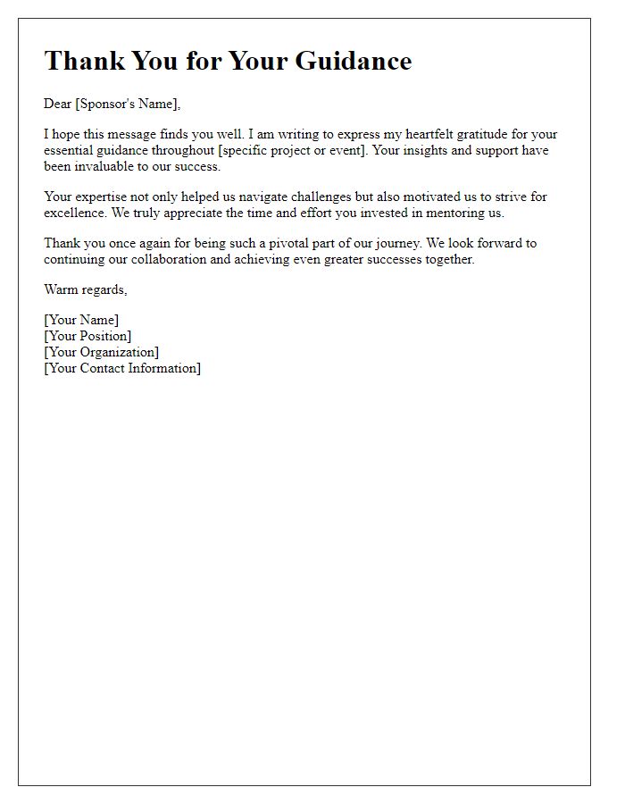 Letter template of thanks for sponsors essential guidance.