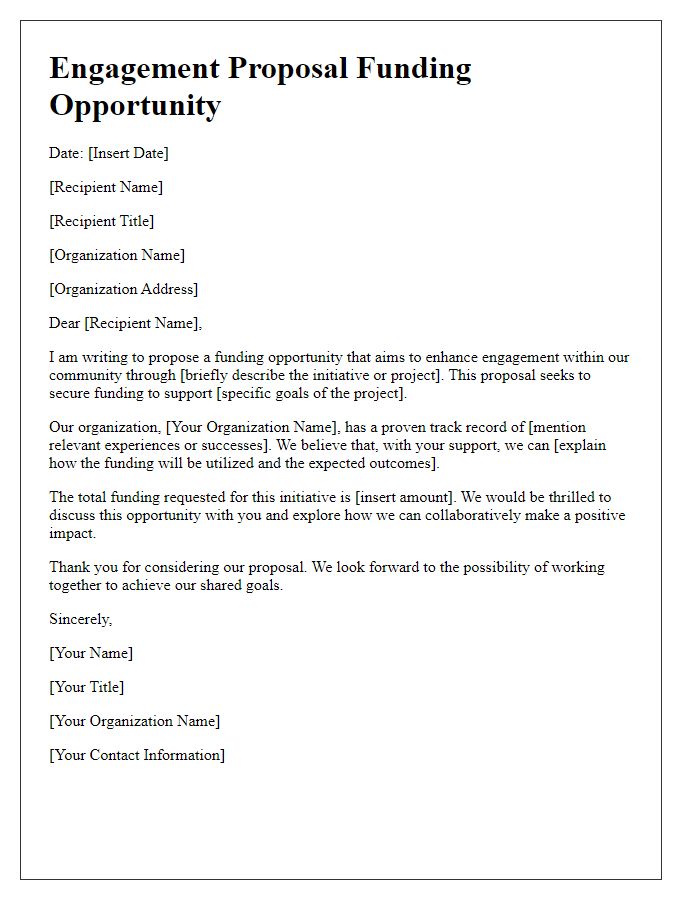 Letter template of engagement proposal funding opportunity